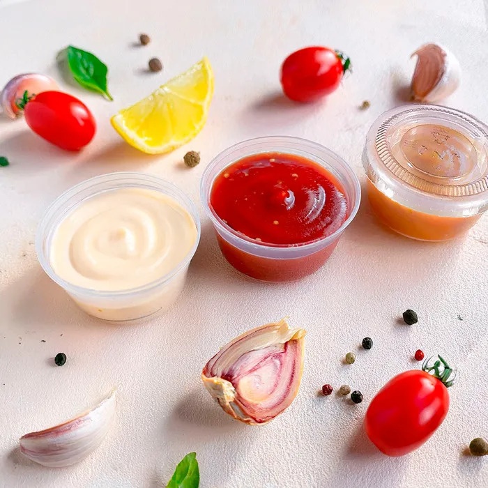 Transparente Salatschale mit Deckel, 75 ml - 100 Stück - 2