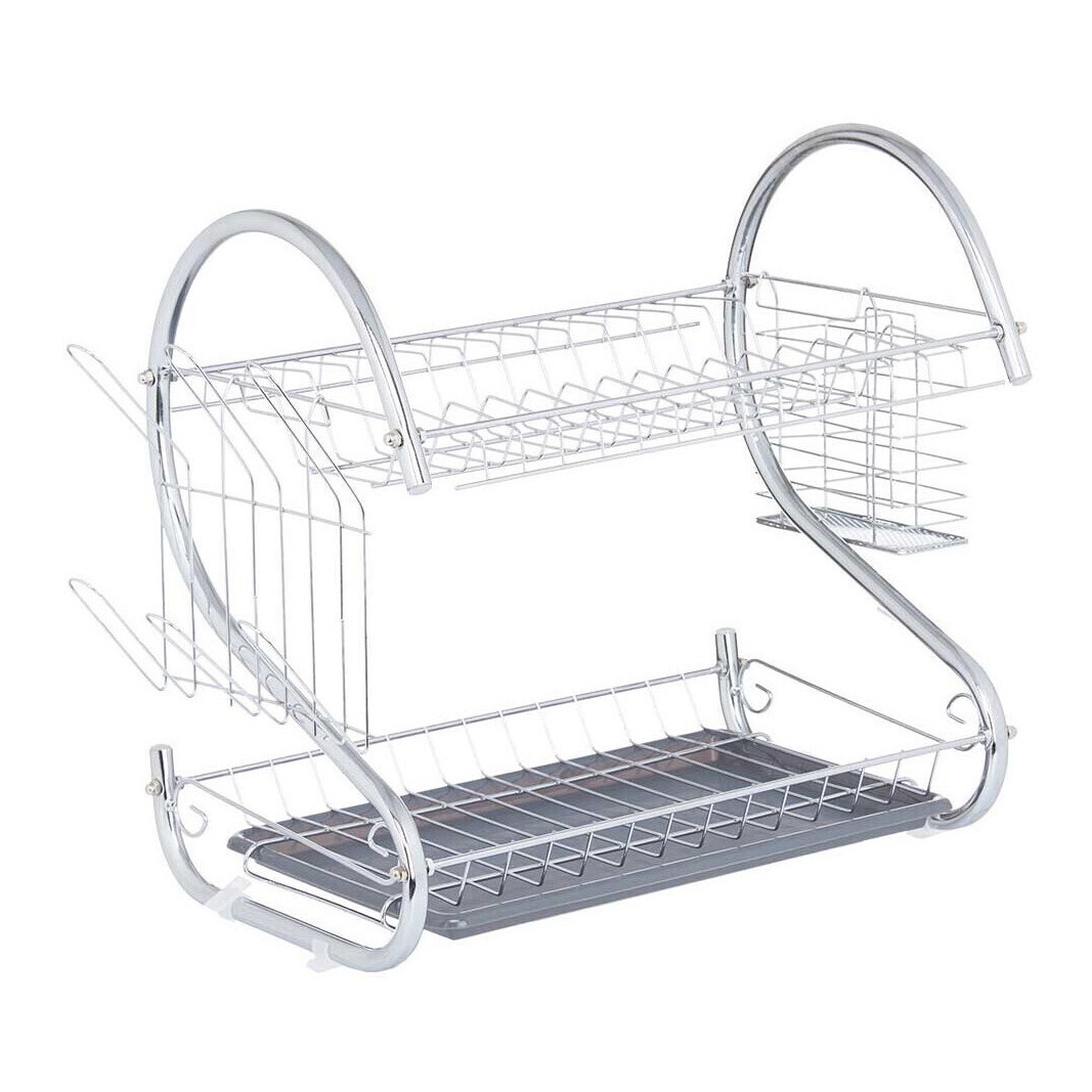Geschirrabtropfer 45,5 x 24,5 x 37,5 cm 2 Etagen verchromt - 1 Stück