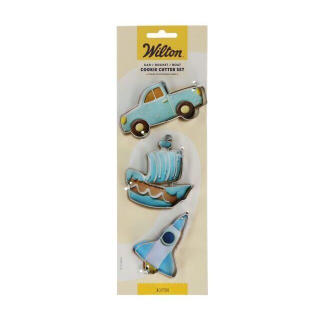 Ausstechformen für Auto, Boot und Rakete - Wilton - 3 Stück