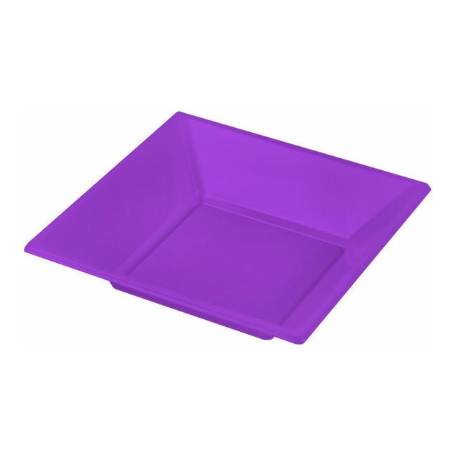 17 cm tiefe Teller aus farbigem Kunststoff - 4 Stück.