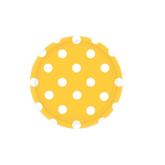 Runde Teller mit weißen Tupfen 18 cm - 8 Stück - 2