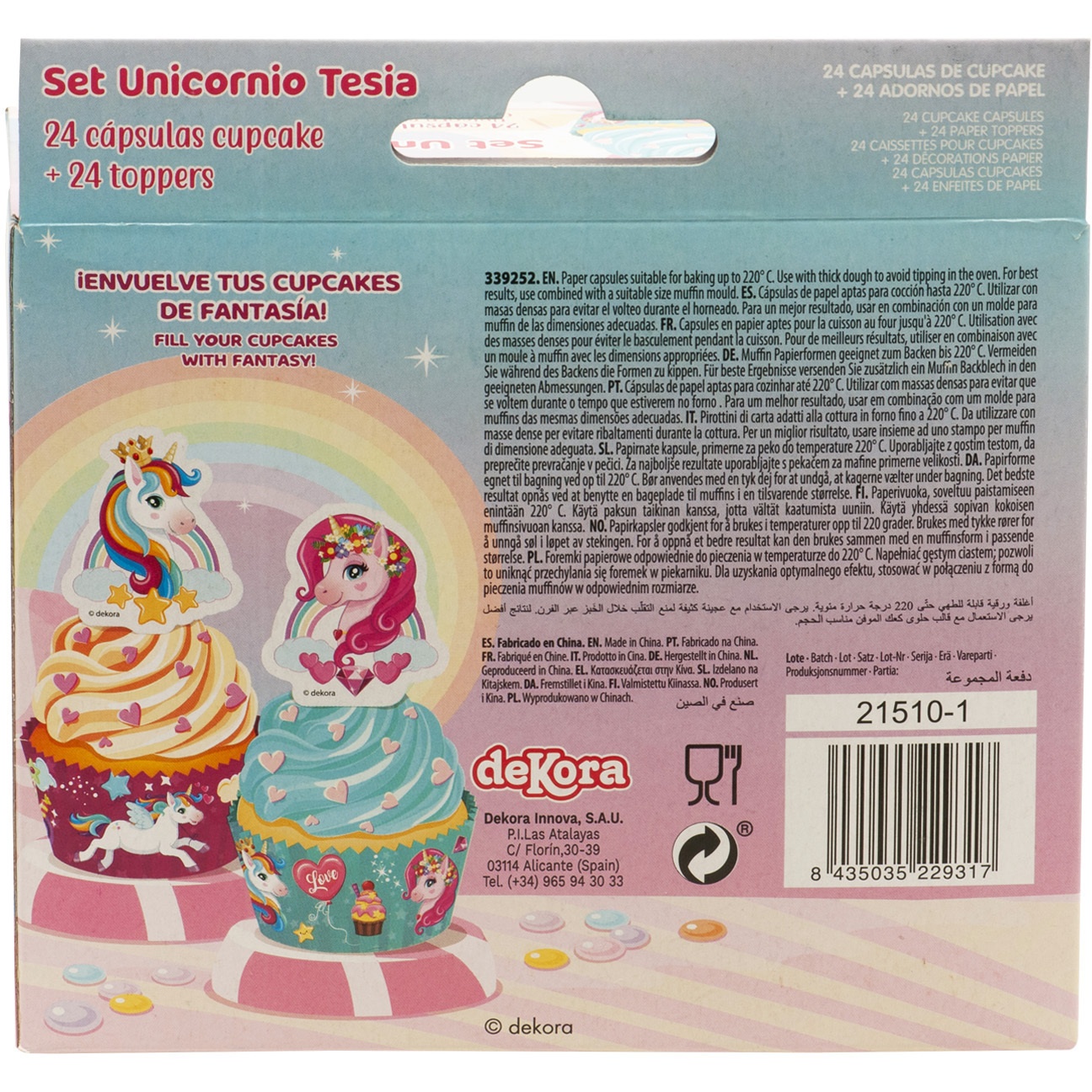 Einhorn-Cupcake-Kapseln und Picks - 24 Stück - 5