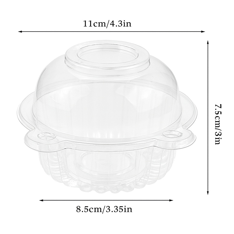 Kunststoff-Cupcake-Kapsel mit Deckel, 11 x 8,5 x 7,5 cm - 100 Stück - 2