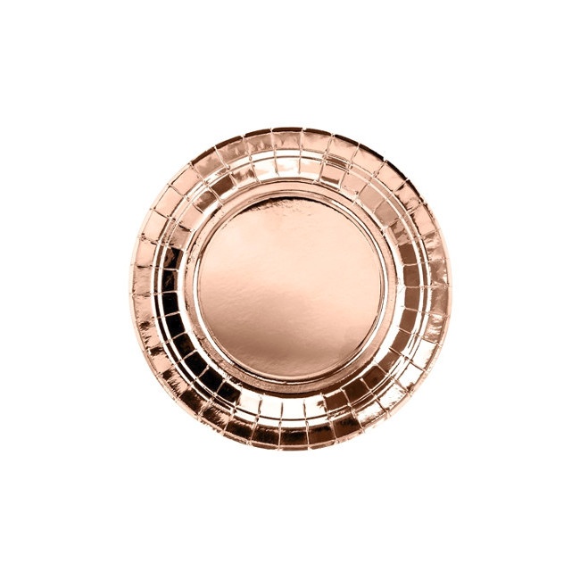 18 cm Teller aus metallisierter Pappe - 6 Stück.