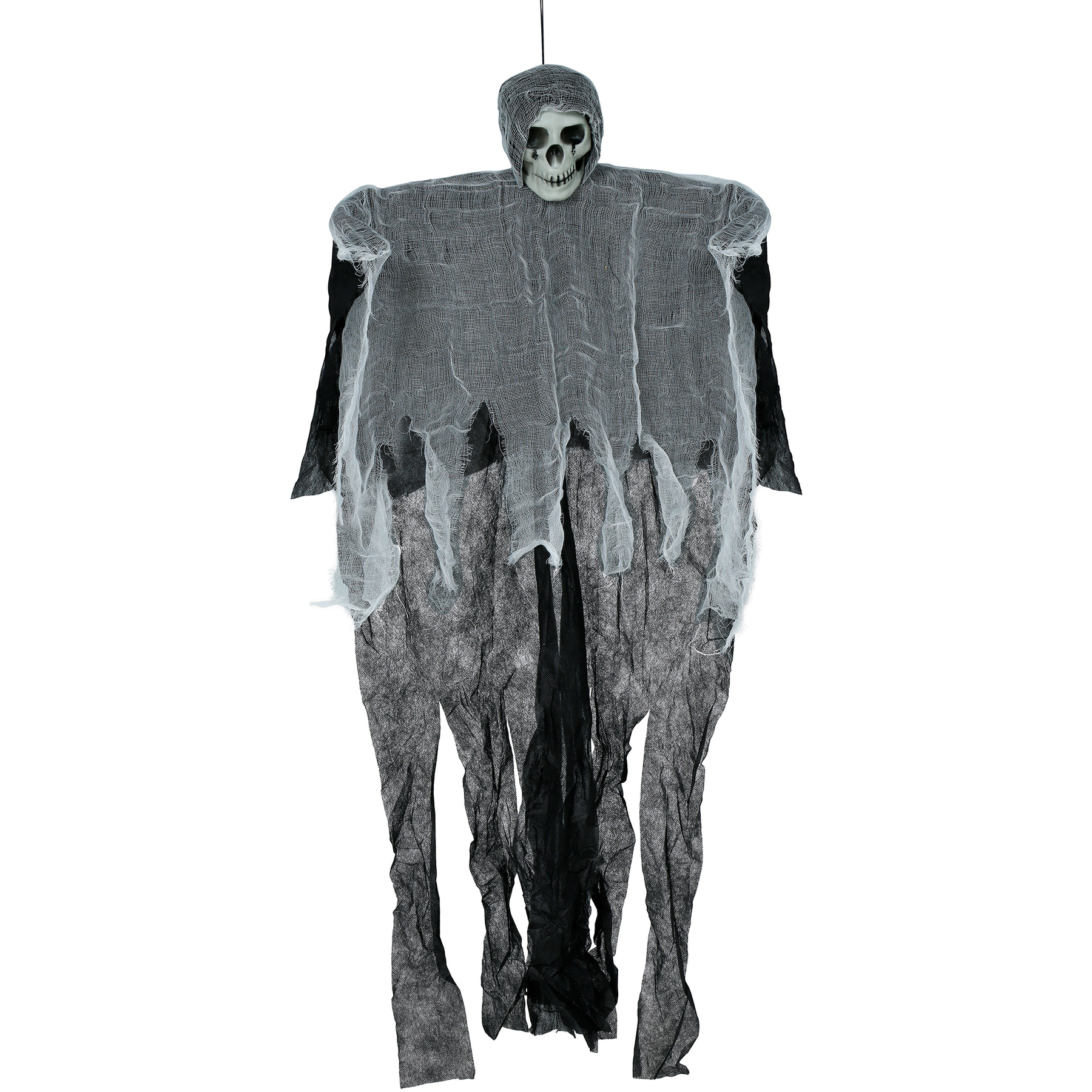 Hängebare Skelettfigur mit Kutte, 90 cm