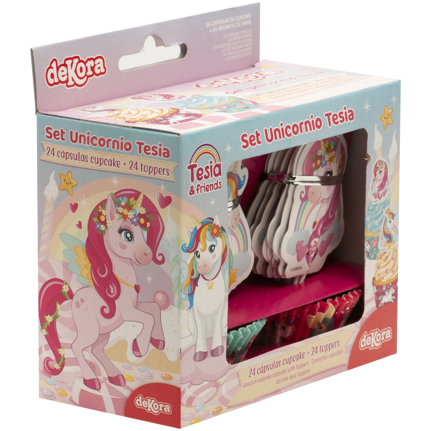 Einhorn-Cupcake-Kapseln und Picks - 24 Stück - 4