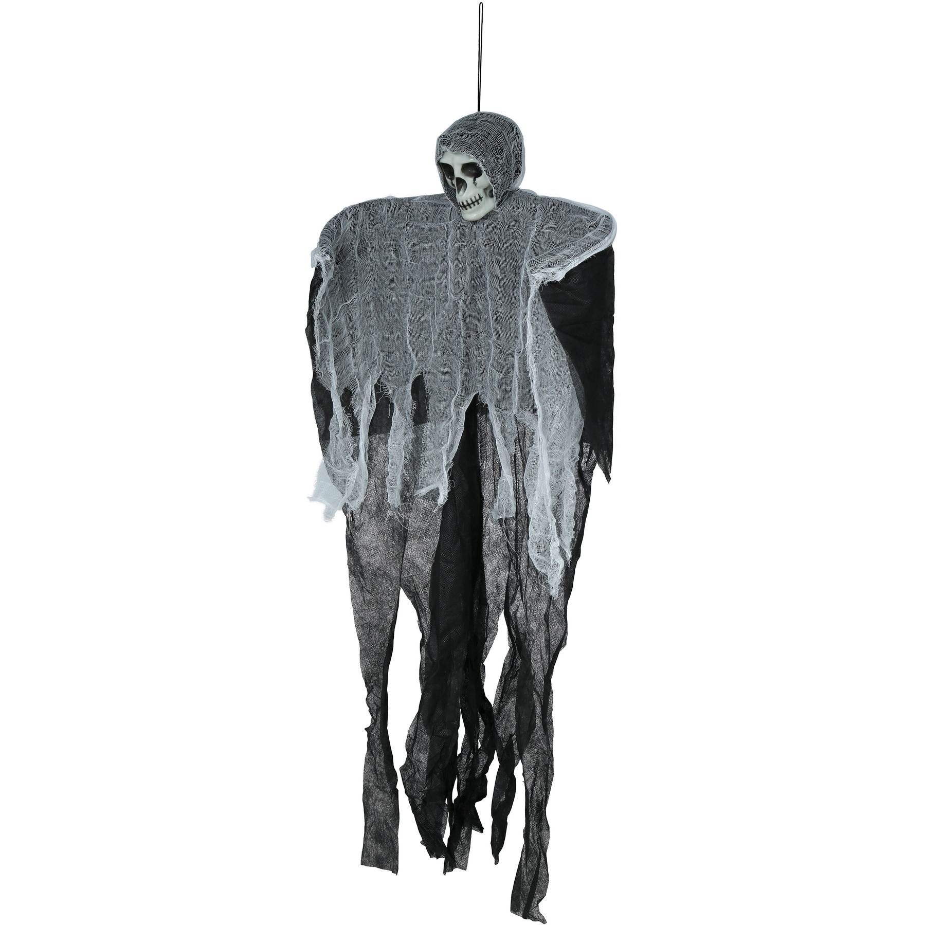 Hängebare Skelettfigur mit Kutte, 90 cm - 3