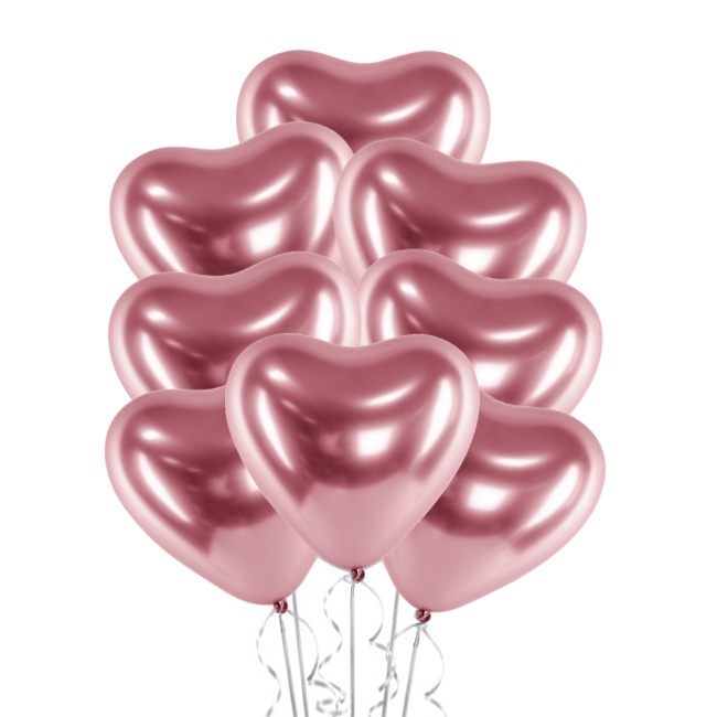 30cm verchromte herzförmige Latexballons - PartyDeco - 50 Stück