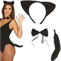Schwarzes Kätzchen-Set - 3 Teile