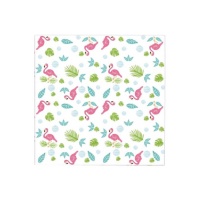 Hawaiianische Flamingo-Servietten 16,5 x 16,5 cm - 20 Stück