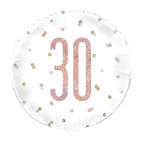 Geburtstagsballon rosa-gold mit Nummer 45 cm - Unikat