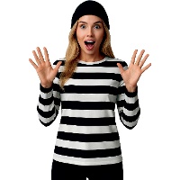 Damen-T-Shirt mit schwarz-weißen Streifen