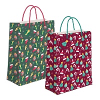 Geschenktasche 23 x 18 x 10 cm mit Weihnachtsfiguren - 1 Stück