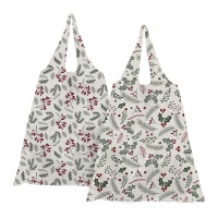 Faltbare Stofftasche mit Weihnachtsbeerenmotiv - 1 Stück