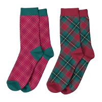 Weihnachtliche Tartan-Socken - 1 Paar