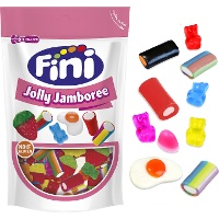 Sortierte Tüte mit bunten Geleebohnen und Lakritz - Fini Jolly jamboree - 165 gr