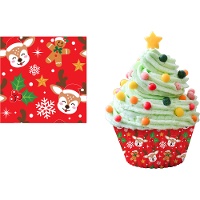 Cupcake-Förmchen mit Rentiermotiv, 5 cm - 50 Stück