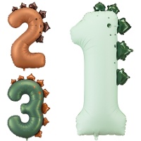 92 cm Dinosaurier-Zahlenballon - PartyDeco - 1 Stück
