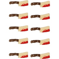Weiße Schokolade Figuren von blutigen Messern - 10 Stück.