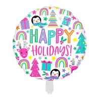 Happy Holidays Runder Luftballon 45 cm - Party love