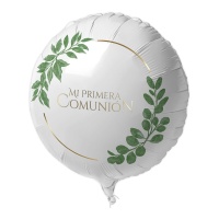 Kommunionsballon mit Blättern, 45 cm
