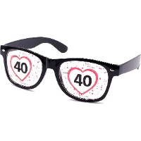 Geburtstagsbrille mit der Zahl 40 auf den Gläsern