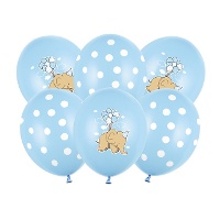 Elefant Baby Latex Luftballons 30 cm - 6 Stück - PartyDeco