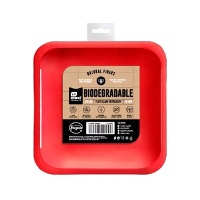 20 cm große quadratische Teller aus farbigem Karton - 10 Stück.