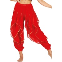 Bauchtanzhose mit roten Rüschen