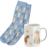 Geschenkset mit Tasse und Socken - König Melchior
