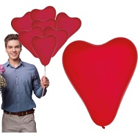 Rote Latex-Herzballons - 10 Stück