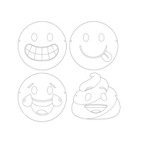 Emoticon-Gesichter zum Ausmalen - 12 Stück