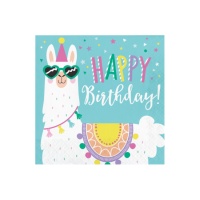 Happy Birthday Flames Servietten 16,5 x 16,5 cm - 16 Stück.