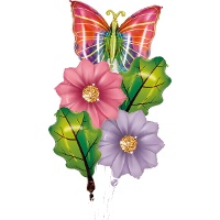 Blumenstrauß, Blätter und Schmetterling - 5 Stück