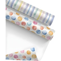 Geschenkpapier mit Punkten oder Streifen, 2 x 0,70 m - 1 Stück