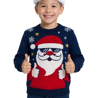 Kinder-Weihnachtspullover mit Santa Claus