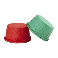 Muffinpapierförmchen 5,5 cm in gekräuseltem Rot und Grün - Decora - 25 Stück
