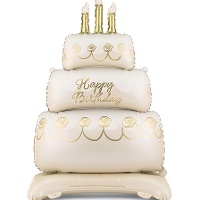 Happy Birthday Kuchenballon 1,00 x 0,70 m mit Ständer