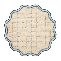 Tischset Ø 38 cm mit blauem Wellenrand