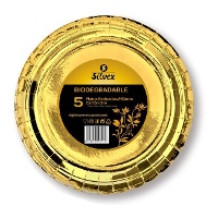 25 cm Pappteller metallisiert - 5 Stück