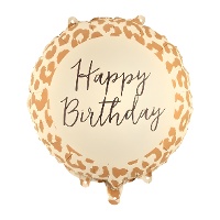 Happy Birthday-Folienballon mit Leopardenmuster, 35 cm
