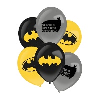 Latexballons mit Batman?Motiv, 27,5 cm - 6 Stück