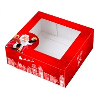24 x 24 x 7,5 cm Schachtel für dekorierten Weihnachtsmannkuchen
