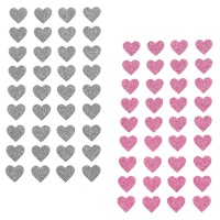 Glitter Heart Sticker 1,1 cm - 36 Stk.