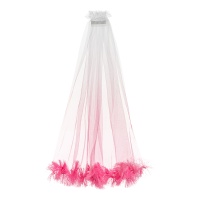 Brautschleier aus weißem und rosa Tüll