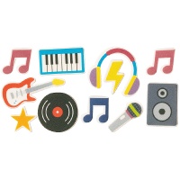 2D-Zuckerdekorationen für Cupcakes 'Disco' - 9 Stück