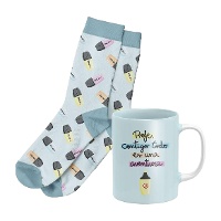 Geschenkset Tasse und Socken - 'Profe, contigo todo es una aventura'