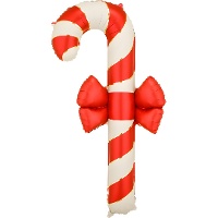 Zuckerstangen-Folienballon mit Schleife, 0,70 x 1,31 m