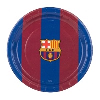 FC Barcelona Pappteller 18 cm mit blaugranen Streifen - 8 Stück