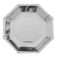 Achteckige Teller 25 cm - 6 Stück.